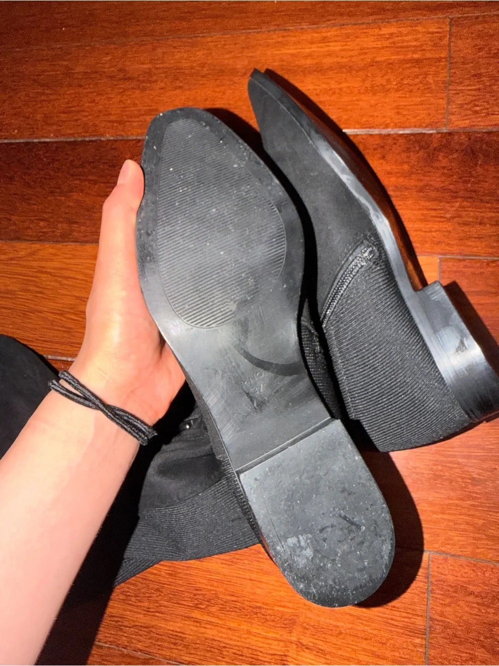 Mango Black Over-the-Knee Stretch Suede Boots size 37 (us 6.5 women)
